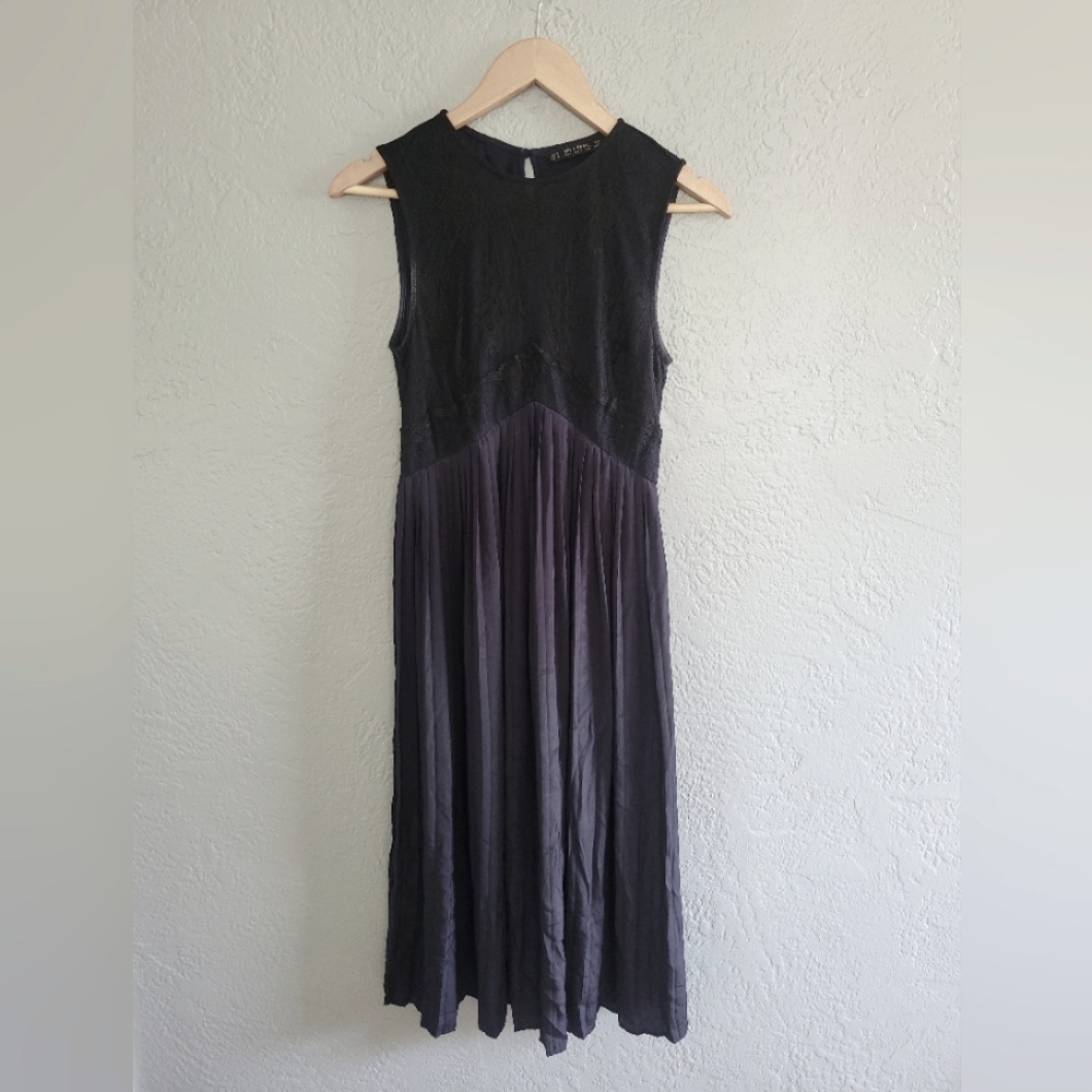 Zara Basic Women's Dress Black Navy Blue Small S